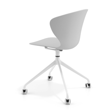 meeting room chair white gray with casters plastic fixed armrests 5