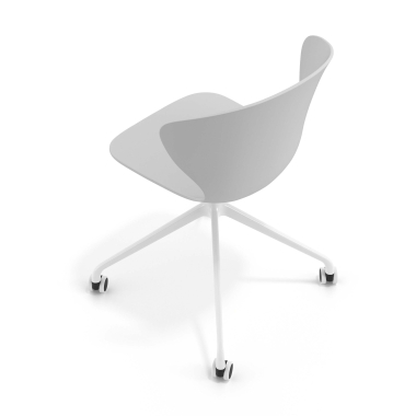 meeting room chair white gray with casters plastic fixed armrests 7