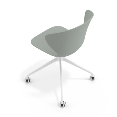 meeting room chair white anthracite with casters plastic fixed armrests 7