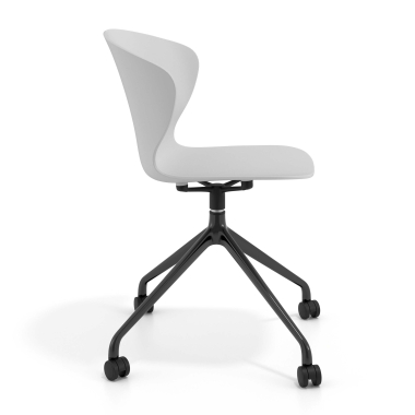 meeting room chair gray with casters plastic fixed armrests 3