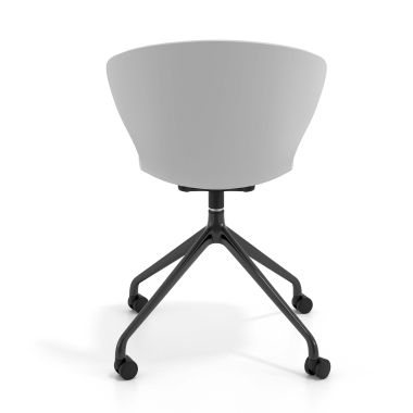 meeting room chair gray with casters plastic fixed armrests 4