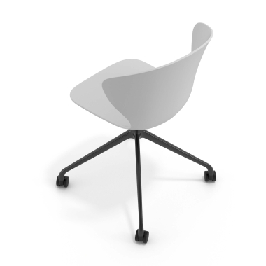 meeting room chair gray with casters plastic fixed armrests 7