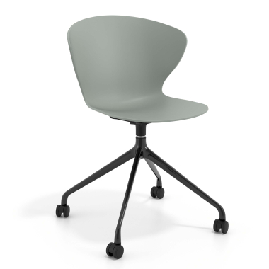 meeting room chair anthracite with casters plastic fixed armrests 1