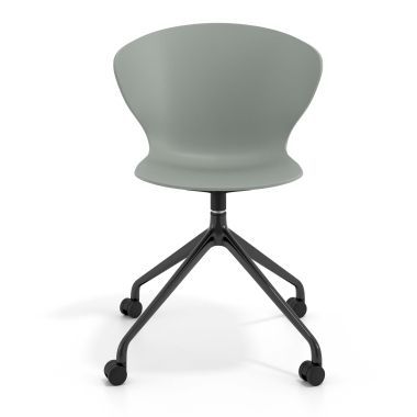 meeting room chair anthracite with casters plastic fixed armrests 6