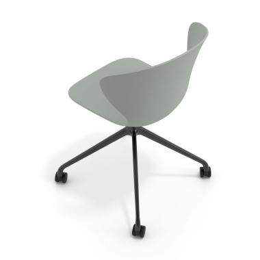 meeting room chair anthracite with casters plastic fixed armrests 7