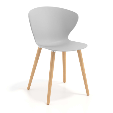 scandinavian chair gray wooden legs plastic fixed armrests 1
