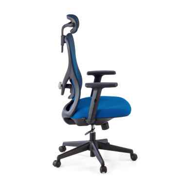 office chair blue black frame mesh 1d adjustable armrests lumbar support headrest 7
