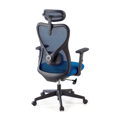 office chair blue black frame mesh 1d adjustable armrests lumbar support headrest 8