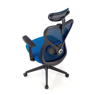 office chair blue black frame mesh 1d adjustable armrests lumbar support headrest 9