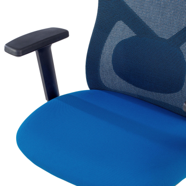 office chair blue black frame mesh 1d adjustable armrests lumbar support headrest 6