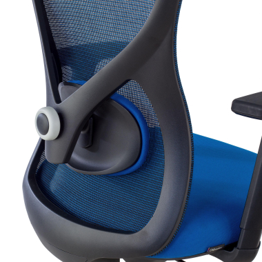 office chair blue black frame mesh 1d adjustable armrests lumbar support headrest 5