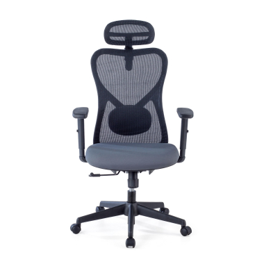 office chair gray black frame mesh 1d adjustable armrests lumbar support headrest 3