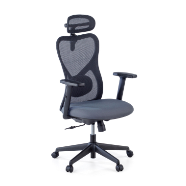 office chair gray black frame mesh 1d adjustable armrests lumbar support headrest 1