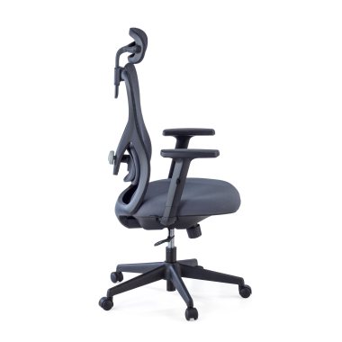 office chair gray black frame mesh 1d adjustable armrests lumbar support headrest 7