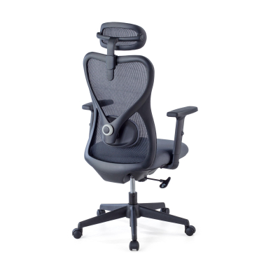 office chair gray black frame mesh 1d adjustable armrests lumbar support headrest 8