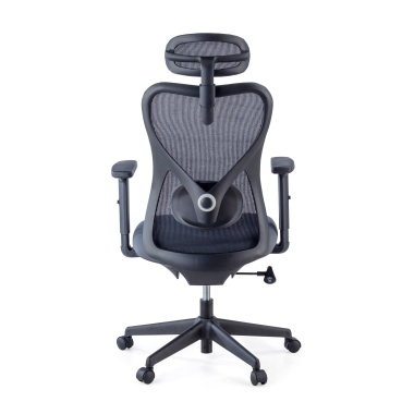 office chair gray black frame mesh 1d adjustable armrests lumbar support headrest 4