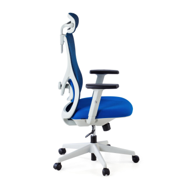 office chair white blue white frame mesh 1d adjustable armrests lumbar support headrest 7