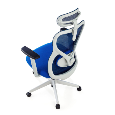 office chair white blue white frame mesh 1d adjustable armrests lumbar support headrest 9