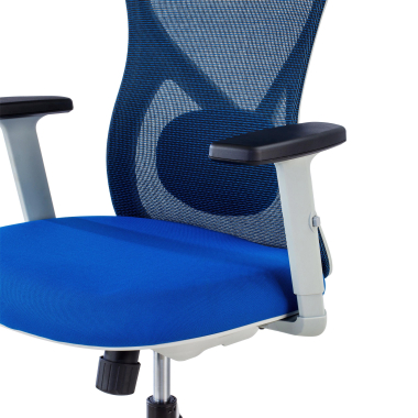 office chair white blue white frame mesh 1d adjustable armrests lumbar support headrest 6