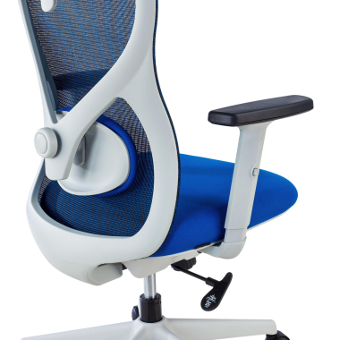 office chair white blue white frame mesh 1d adjustable armrests lumbar support headrest 5