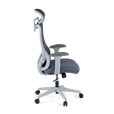 office chair white grey vital mesh fixed armrests lumbar support headrest 8