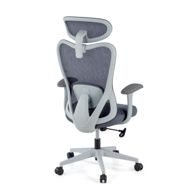office chair white grey vital mesh fixed armrests lumbar support headrest 7