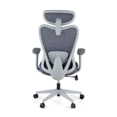 office chair white grey vital mesh fixed armrests lumbar support headrest 6