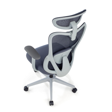 office chair white grey vital mesh fixed armrests lumbar support headrest 9