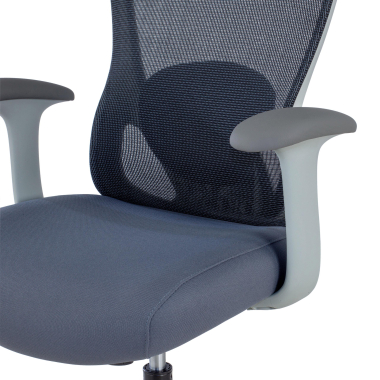 office chair white grey vital mesh fixed armrests lumbar support headrest 5