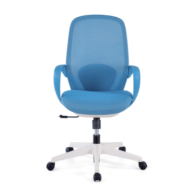 swivel chair blue whisper mesh fixed armrests 3