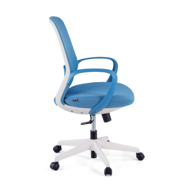 swivel chair blue whisper mesh fixed armrests 5
