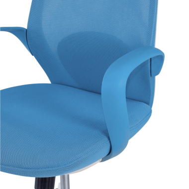 swivel chair blue whisper mesh fixed armrests 4