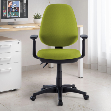 office chair green with arms fabric 1d adjustable armrests 2