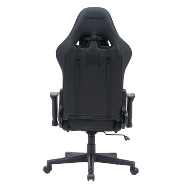 gaming chair black epic synthetic leather movable armrests lumbar and cervical cushion headrest extendable footrest 6