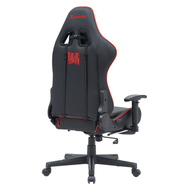 gaming chair red epic synthetic leather movable armrests lumbar and cervical cushion headrest extendable footrest 8