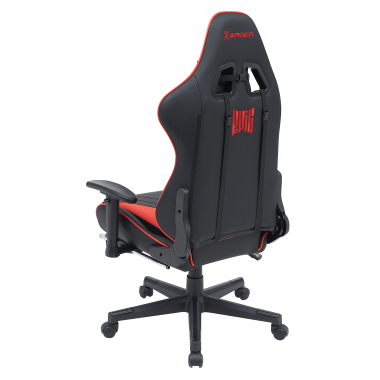gaming chair red epic synthetic leather movable armrests lumbar and cervical cushion headrest extendable footrest 9