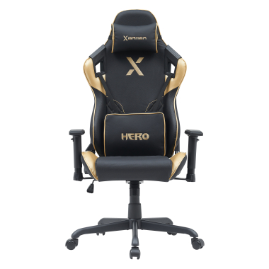 gaming chair yellow hero synthetic leather movable armrests lumbar and cervical cushion headrest 3