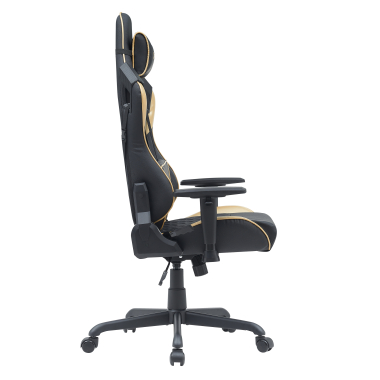 gaming chair yellow hero synthetic leather movable armrests lumbar and cervical cushion headrest 4