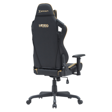 gaming chair yellow hero synthetic leather movable armrests lumbar and cervical cushion headrest 7