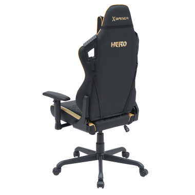 gaming chair yellow hero synthetic leather movable armrests lumbar and cervical cushion headrest 8