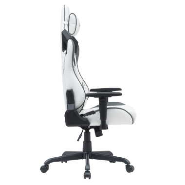 gaming chair white grey hero synthetic leather movable armrests lumbar and cervical cushion headrest 7