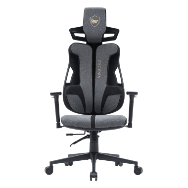 gaming chair gray phoenix fabric 3d adjustable armrests headrest 2