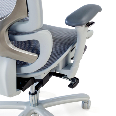 ergonomic chair white grey white frame mesh 3d adjustable armrests headrest extendable footrest 10