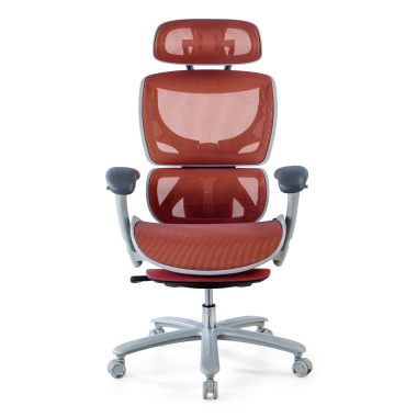 ergonomic chair white red white frame mesh 3d adjustable armrests headrest extendable footrest 3