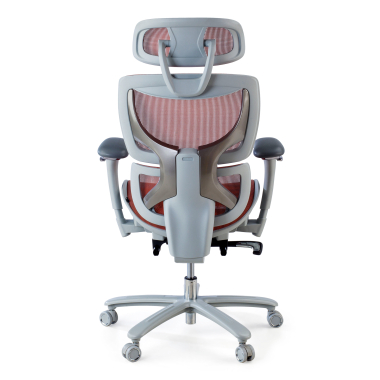 ergonomic chair white red white frame mesh 3d adjustable armrests headrest extendable footrest 7