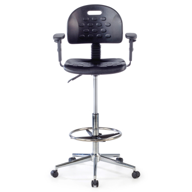 work and laboratory stool black stool with arms plastic no armrests 3