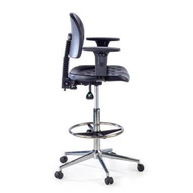 work and laboratory stool black stool with arms plastic no armrests 6