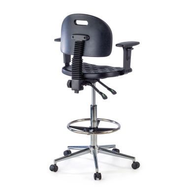 work and laboratory stool black stool with arms plastic no armrests 5