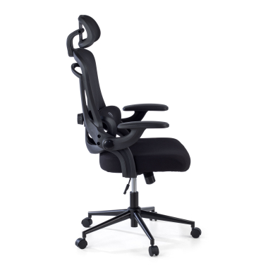 ergonomic chair black optima mesh flip up armrests double lumbar support headrest 4