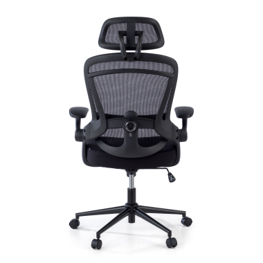 ergonomic chair black optima mesh flip up armrests double lumbar support headrest 8